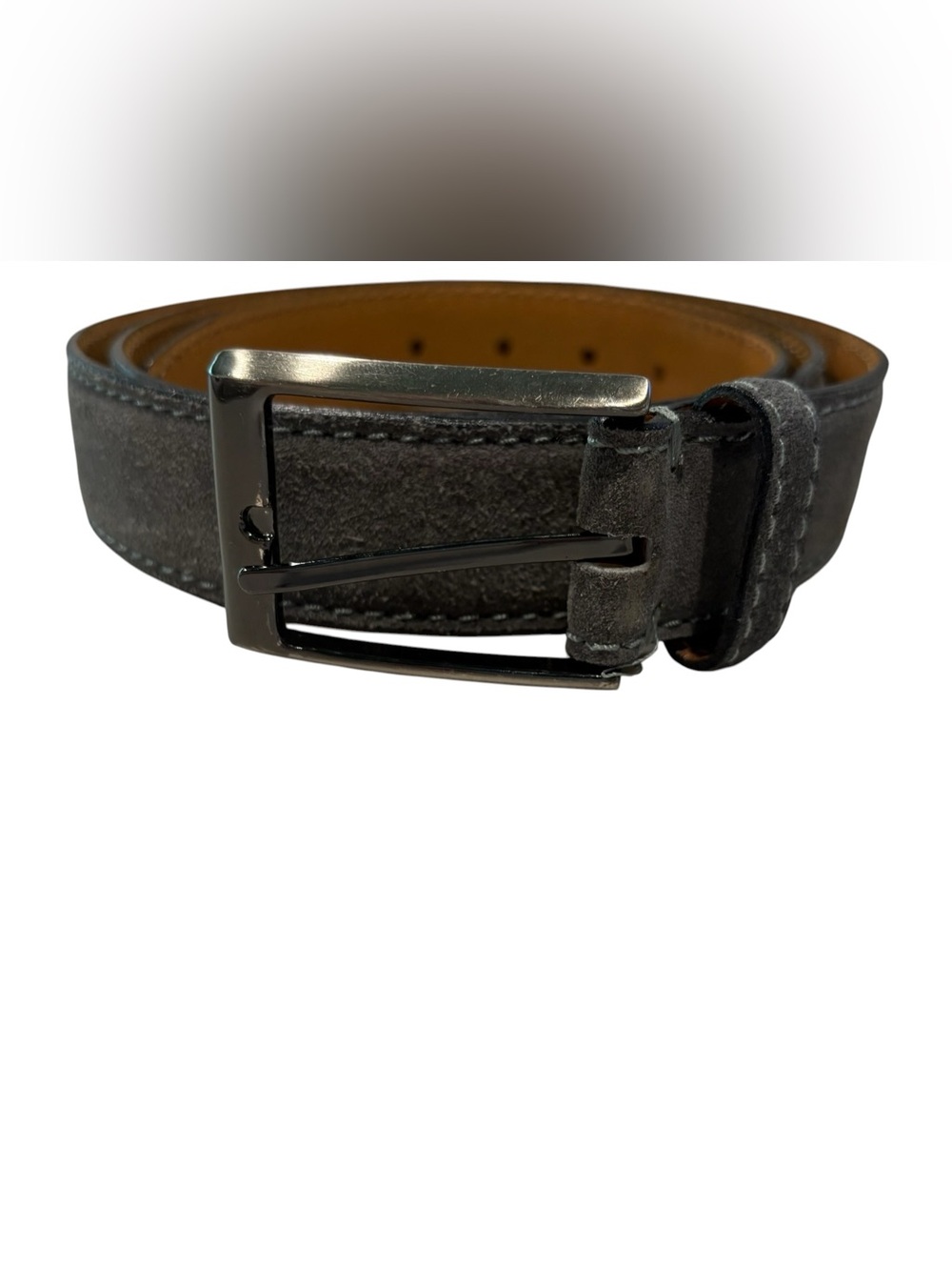 Trafalgar - Alston Men's Leather belt. Size 42. 35 mm. Gray Suede